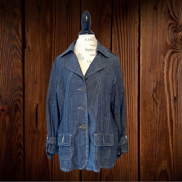 90's D.F.A. New York denim blazer jacket - Picture 5 of 9